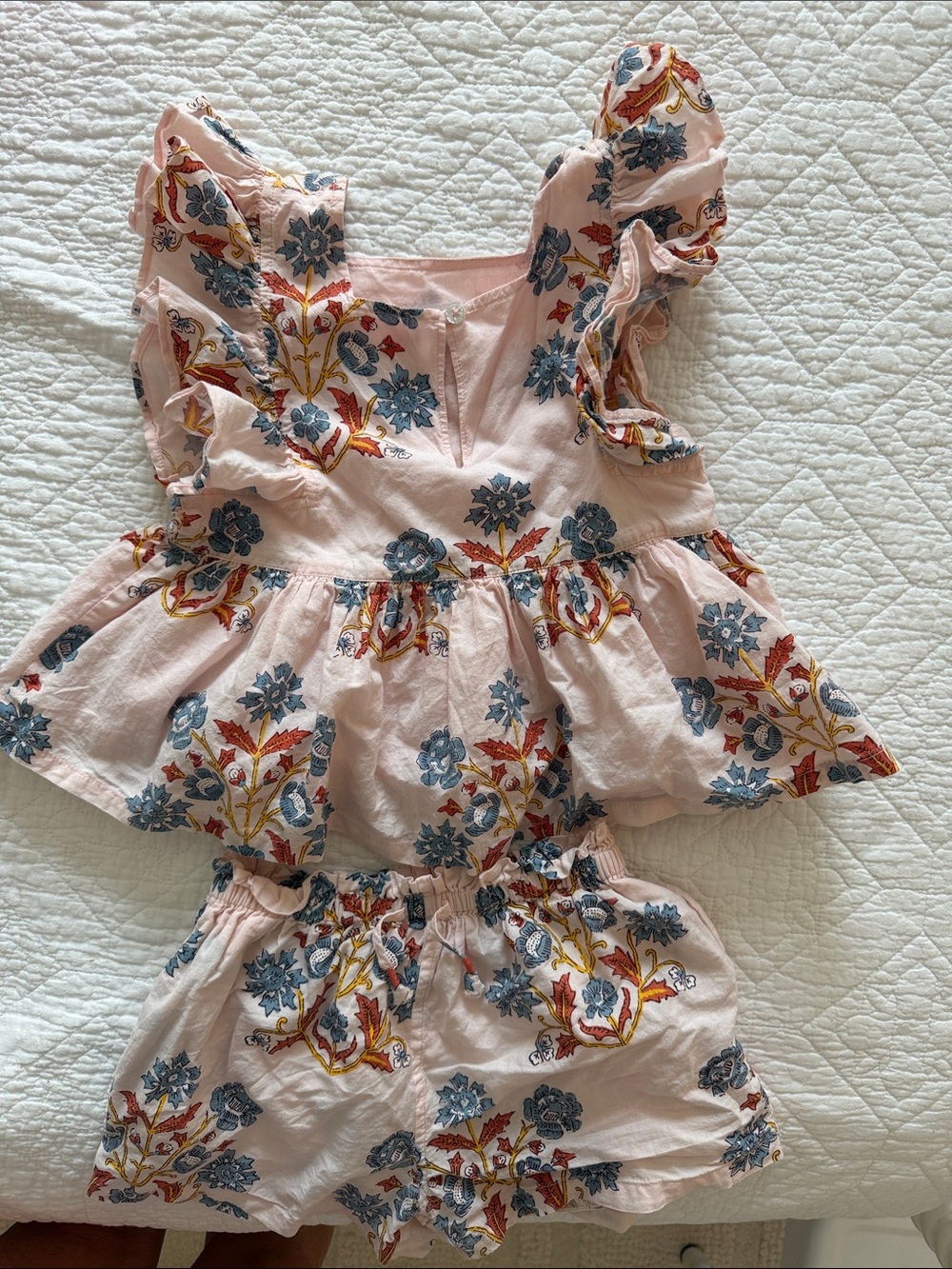 Pink Chicken Pink Floral Ruffle Matching Set - Picture 3 of 3